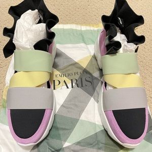 Emilio Pucci City Up Colourblock Ruffled Sneakers